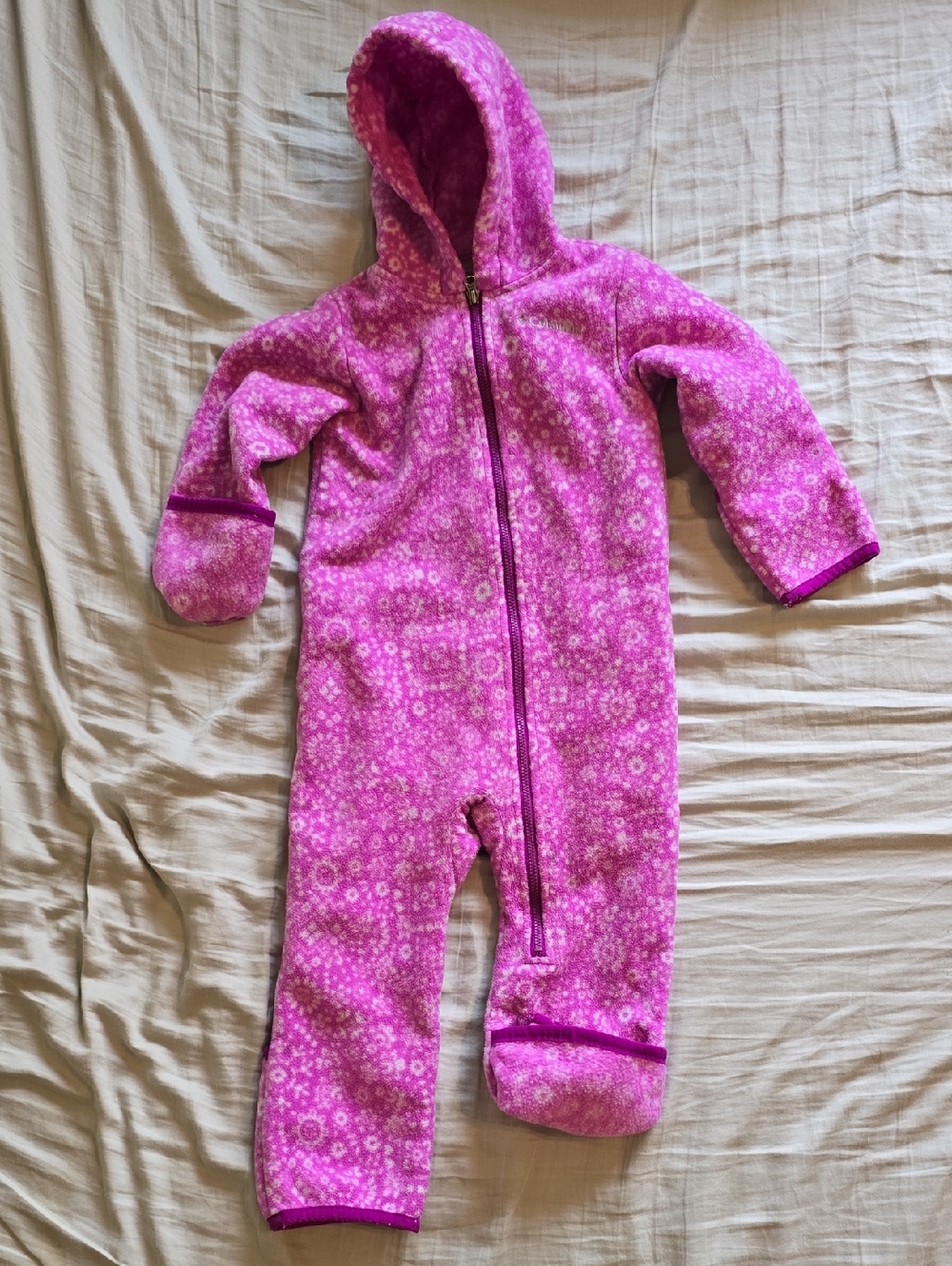 Columbia Plush Hooded One-Piece - Pink Print Fleece